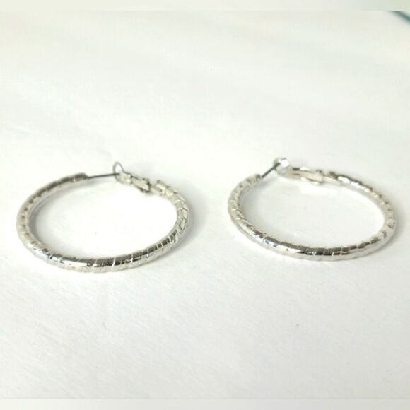 Vintage Signed Silver hoop earrings - Picture 1 of 7